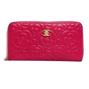 COA 💎Rare Chanel Cameilia CC Logo Wallet EUC